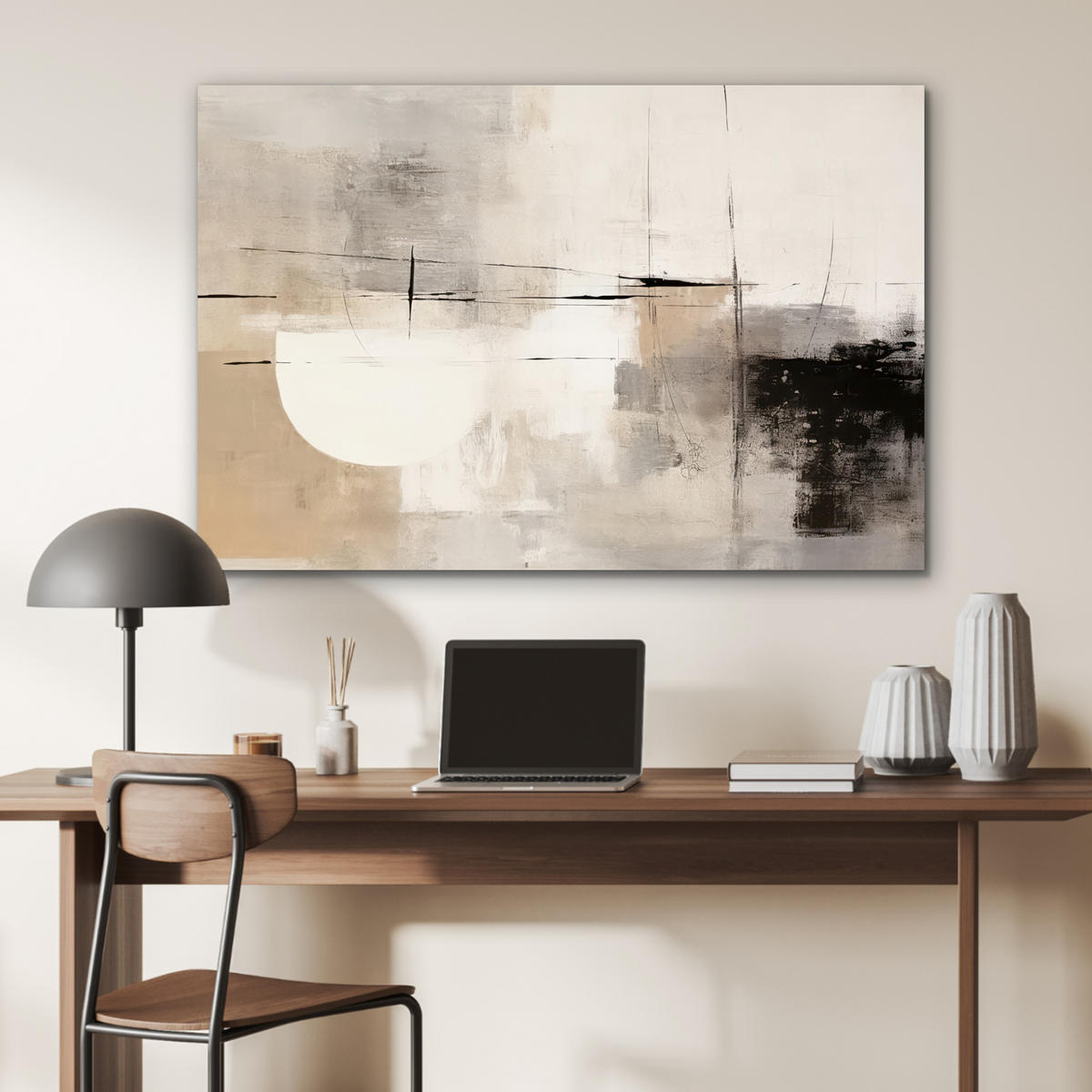 METALLBILD Abstrakt - Kunst - Grau 120x80 cm - Hellgrau, Metall (120/80cm) - MuchoWow