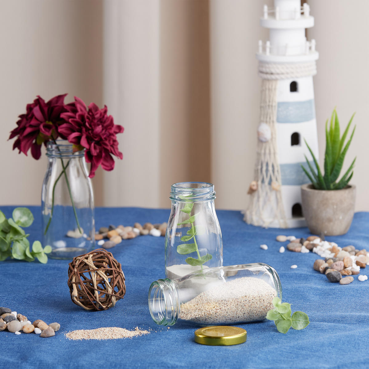 24XFĽAŠE - priehľadné, kov/sklo (0.15L) - Relaxdays