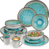 KOMBISERVICE CAPRI - 16 teilig aus Steingut - Türkis, Stein (50/30/80cm) - Sänger