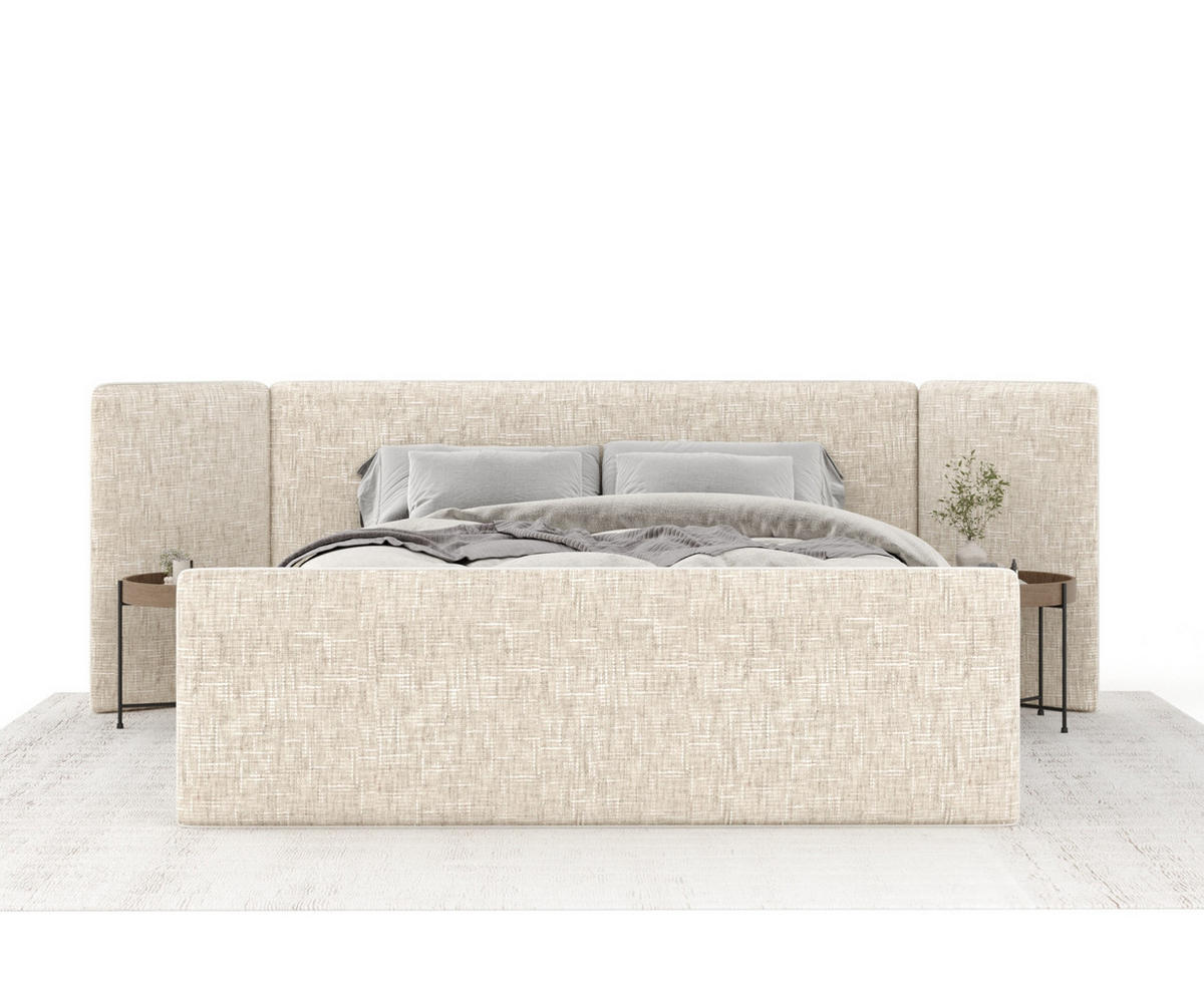 POLSTERBETT Tokyo Creme 140/200 cm - Creme/Naturfarben, Holz/Holzwerkstoff (140/200cm) - Maison de Reve