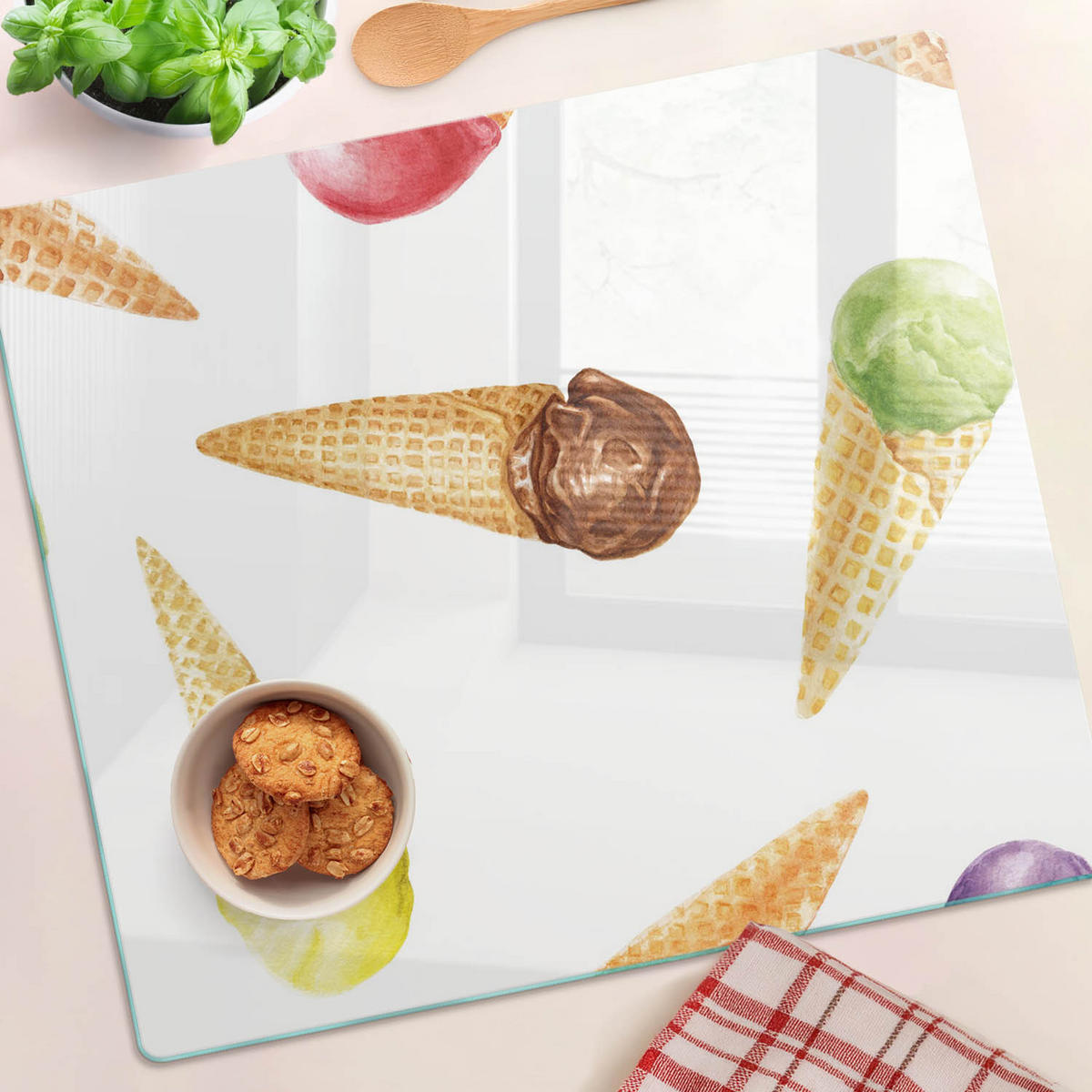 GLASPLATTE 60x52 cm Eis - Multicolor, Glas (60/0.4/52cm) - TULUP