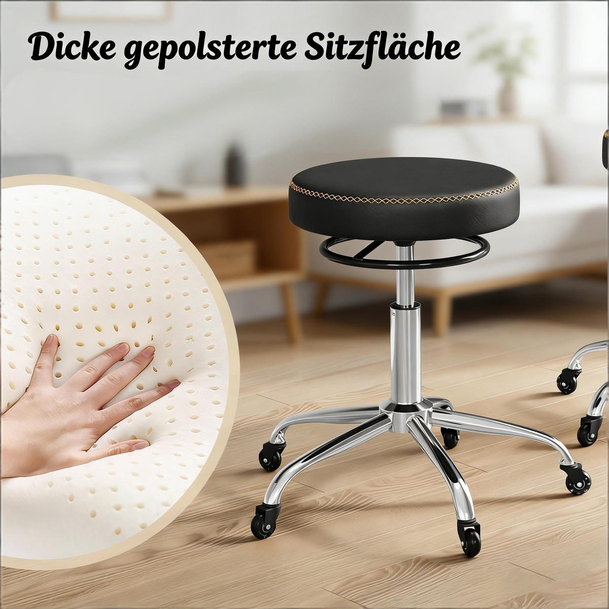 BÜROSTUHL Schwarz 49/49/58 cm - Schwarz, Metall (49/58/49cm) - PANGIVO