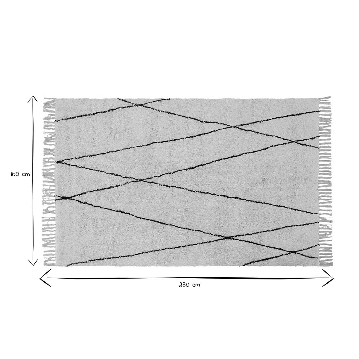 BERBER-TEPPICH Baumwolle Ecru 160x230 cm HODNA - Weiß, Textil (160/230cm) - Miliboo