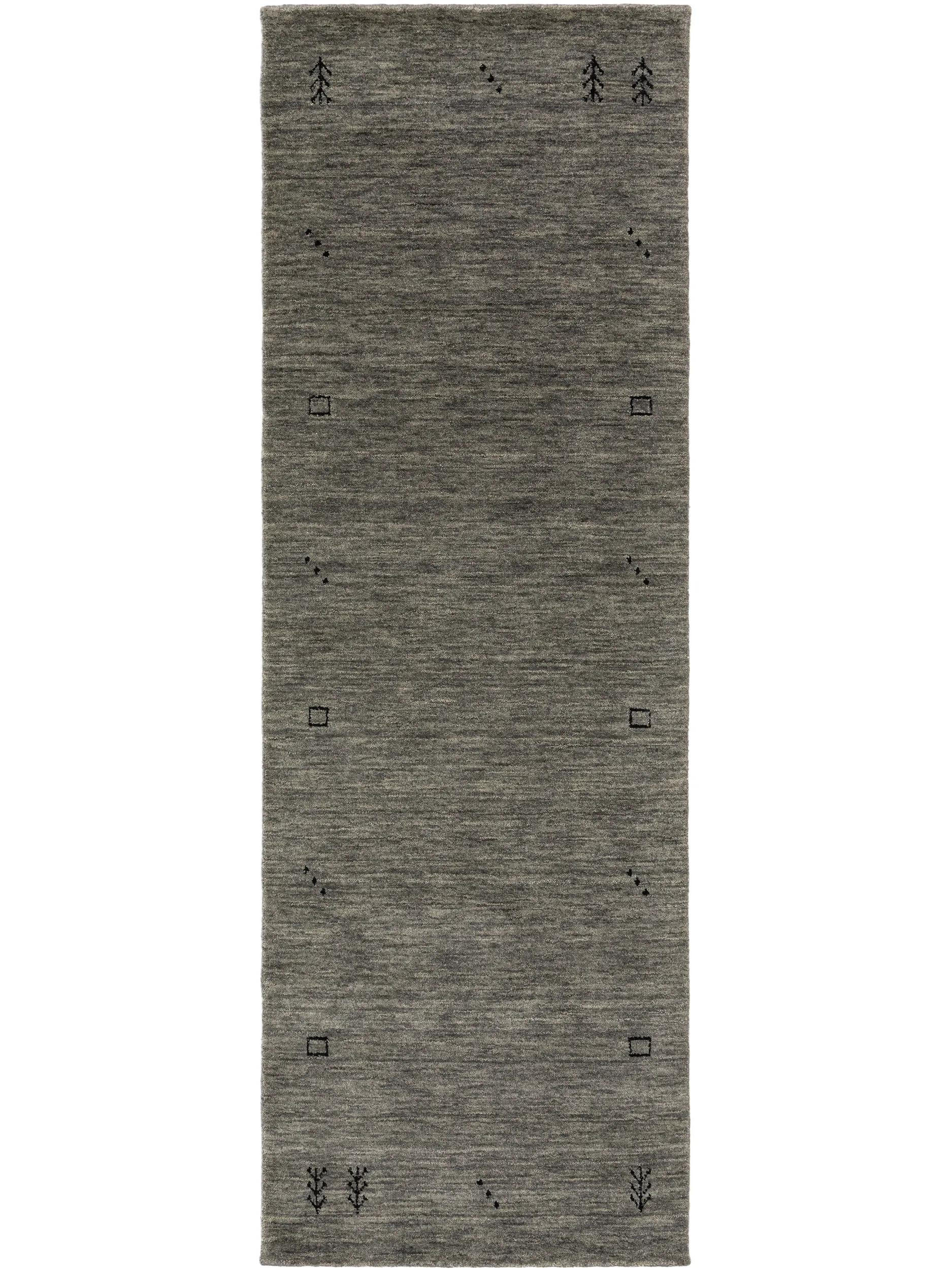 WOLLTEPPICH-LÄUFER Jamal Grau 80x250 cm - Grau, Textil (80/250cm) - benuta Nest