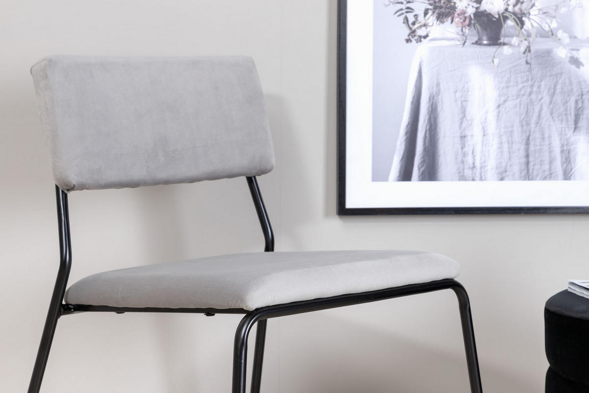 STUHL 2er-Set velours grau - Grau, Holzwerkstoff (40/76/52cm) - ebuy24