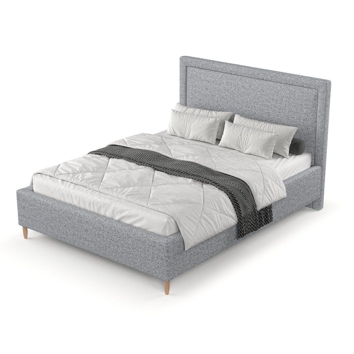 POLSTERBETT Vega 160/200 cm Grau im Riva Stoff - Naturfarben/Grau, Holz/Holzwerkstoff (160/200cm) - AltaBeds