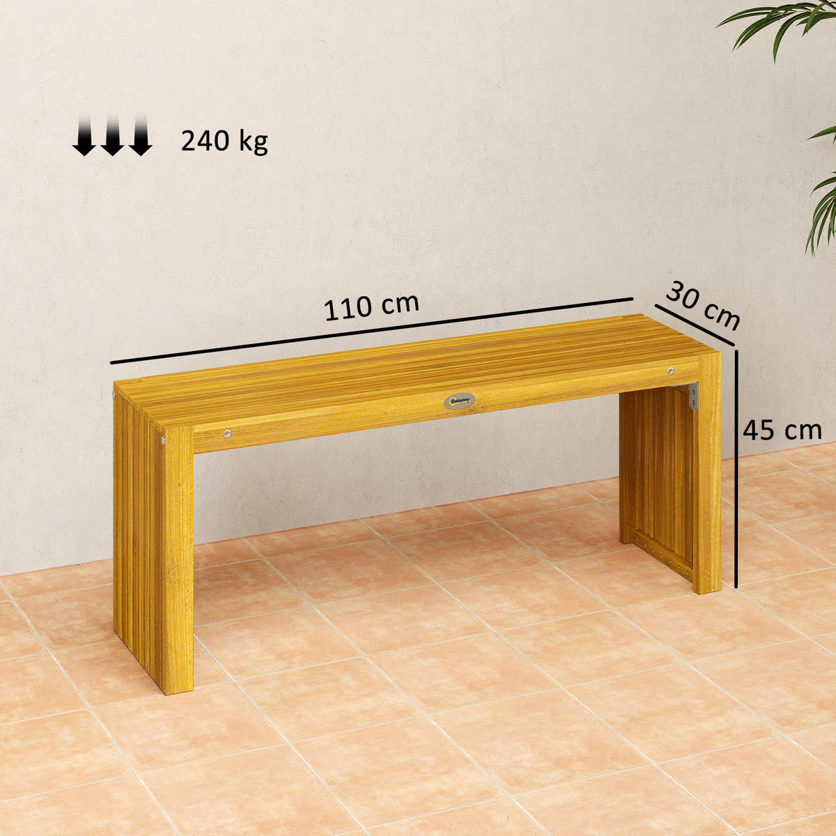 GARTENBANK DE-17795 2-Sitzer mit Lattenrost Natur - Naturfarben, Holz (110/45/30cm) - ComfortXL