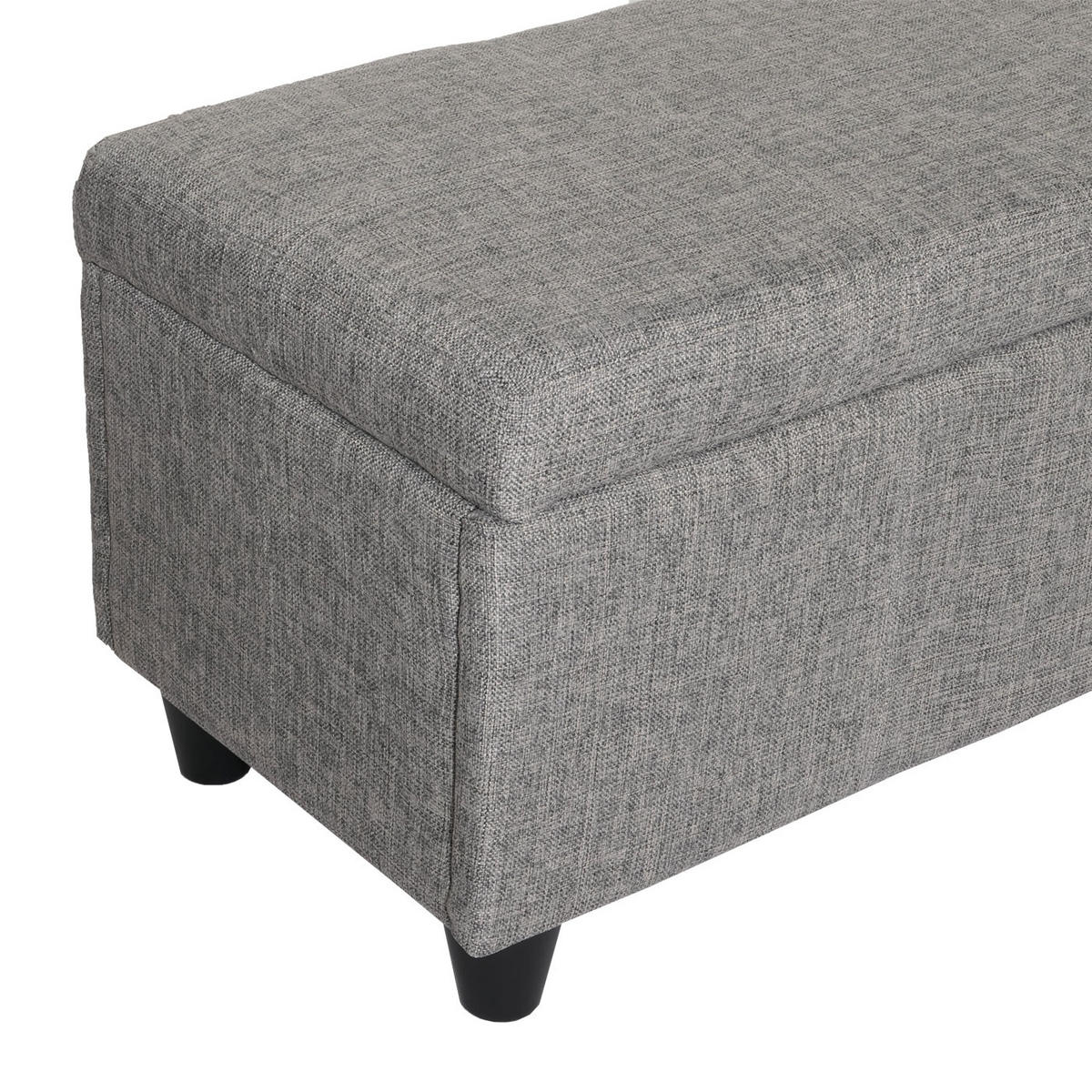 SITZBANK mit Aufbewahrung Lars Leder + Kunstleder Schwarz 45x112x45cm - Grau, Kunststoff (112/45/45cm) - BERLINLODGE