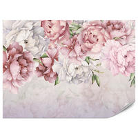 FOTOTAPETE für Schlafzimmer Rosa Zarte Pfingstrosen Natur 100x70 - Violett/Rosa, Papier (100/70cm) - Muralo
