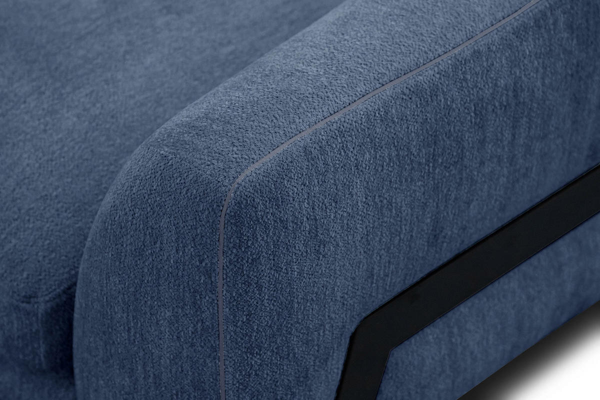 ECKSOFA WINTER 4-Sitzer, dunkelblau - Schwarz/Dunkelblau, Holzwerkstoff/Textil (158/269cm) - Courtois Laville