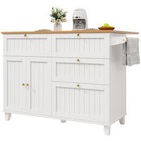 KÜCHENINSEL Ausziehbar Stauraum Holzoptik Weiß - Weiß, Holzwerkstoff (133/88/37.3cm) - FLIEKS