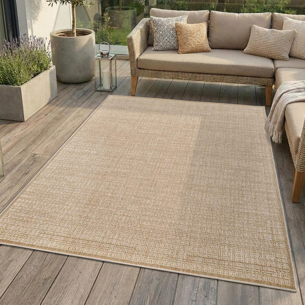 OUTDOOR-TEPPICH 791 Braun Wetterfest 200x200 cm - Braun, Textil (200/200cm) - carpet city