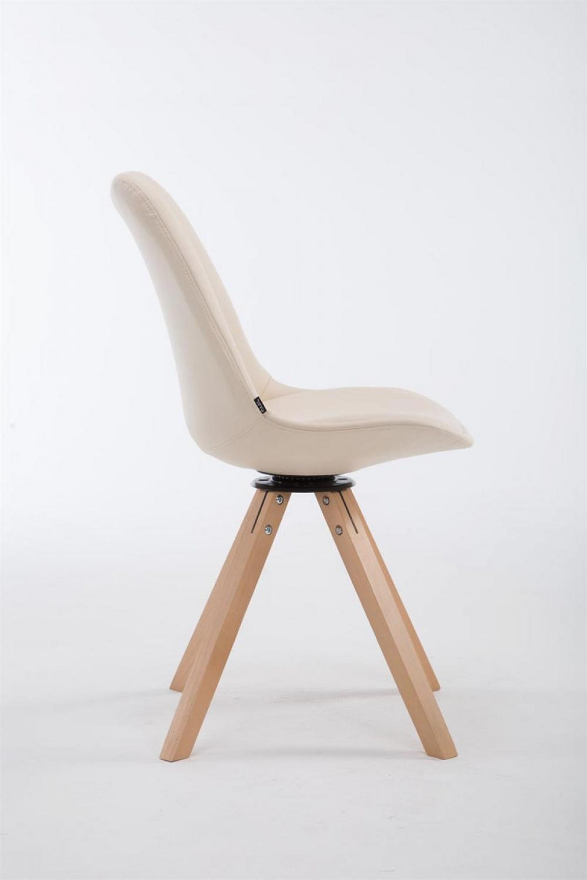 STUHL Lederlook creme - Creme, Holz/Textil (48/84/56cm) - CLP