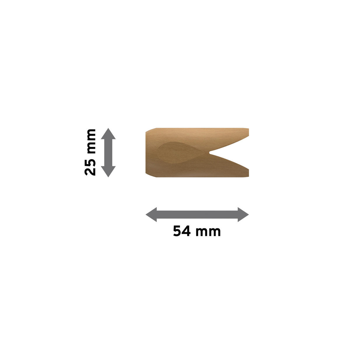 ENDSTÜCKE FÜR GARDINENSTANGEN 16 mm Ø, Flower Buche, Packung 2 Stück - Buchefarben, Holz (5.4/2.5/2.5cm) - INTERDECO