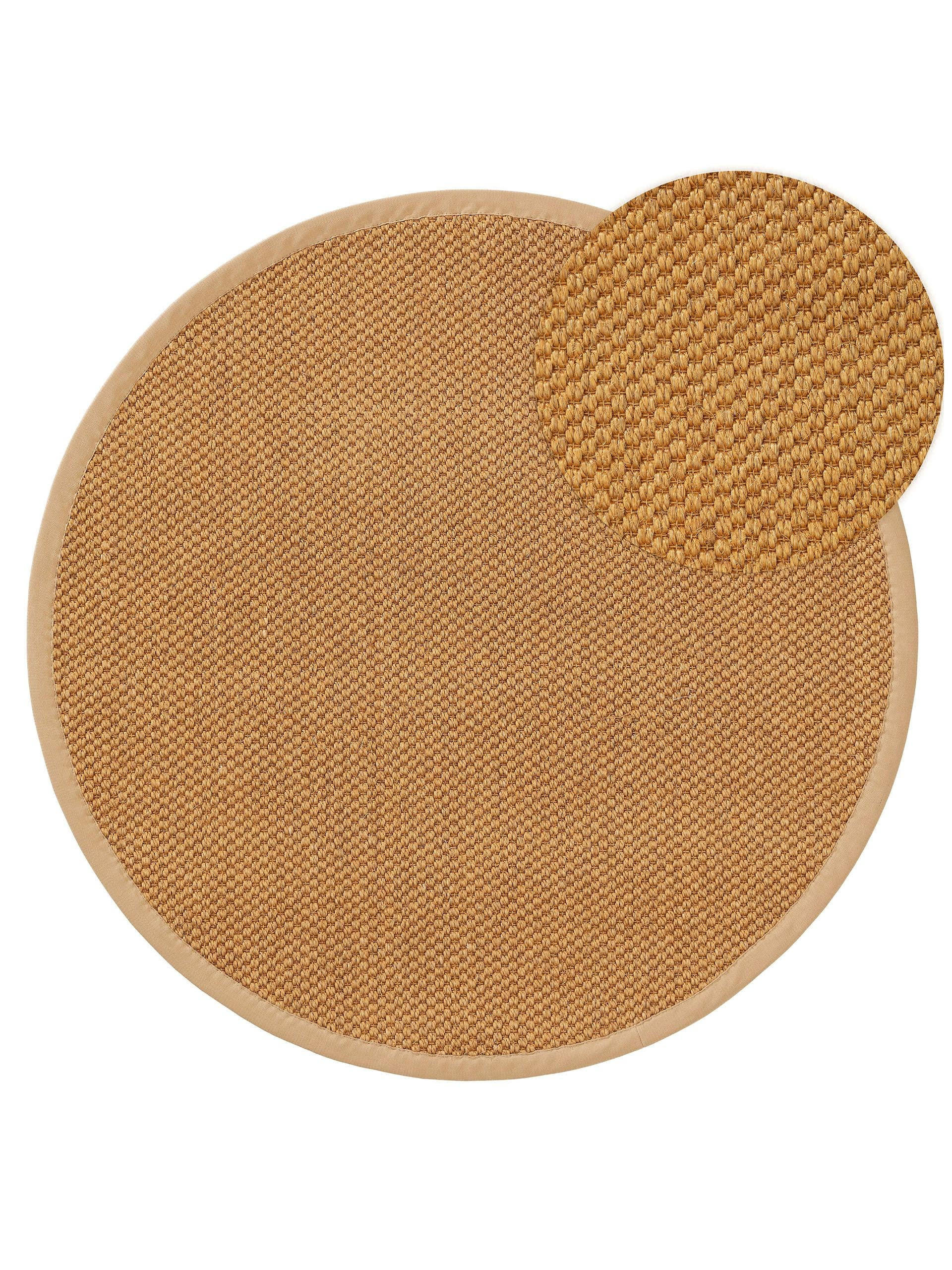 SISALTEPPICH Greta Beige ø 250 cm rund - Beige, Textil (250/250cm) - benuta Pure