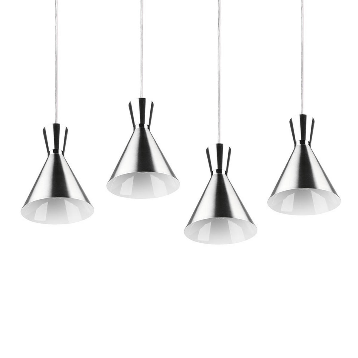 HÄNGELEUCHTE ENZO Metall Silber matt - Silberfarben, Metall (90/20/150cm)