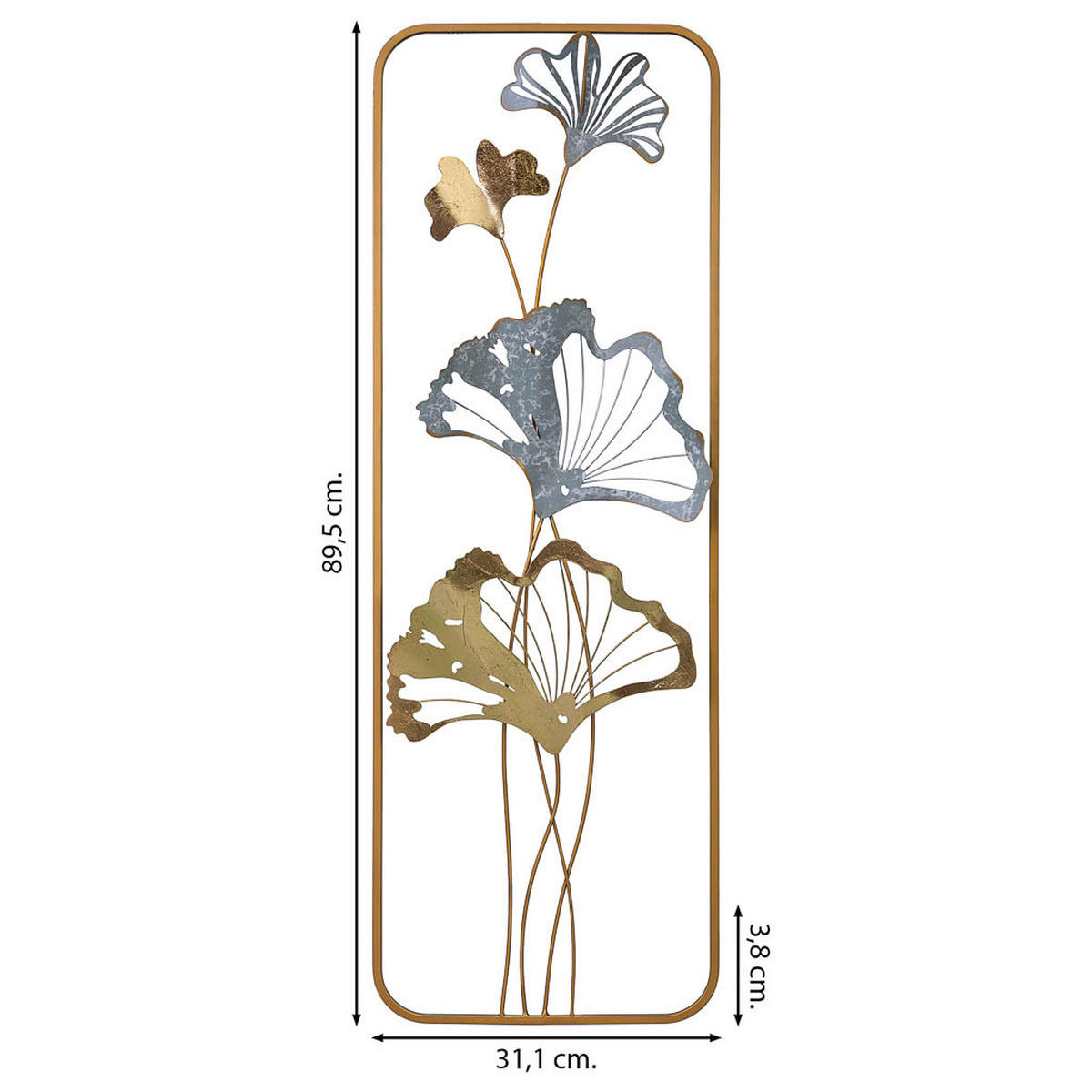 WANDDEKO-OBJEKT aus Metall, 31x90x4cm - Multicolor, Metall (31.1/3.8/89.5cm) - Wanderlust