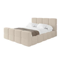 POLSTERBETT mit Bettkasten und Lattenrost, Bett mit Matratze H3/H4, Kopfteil, Boxbett, Doppelbett mit Stauraum - NATA-Z 120x200 Dunkelbeige - Hellbraun, Holzwerkstoff/Textil (120/200cm) - ALTDECOR
