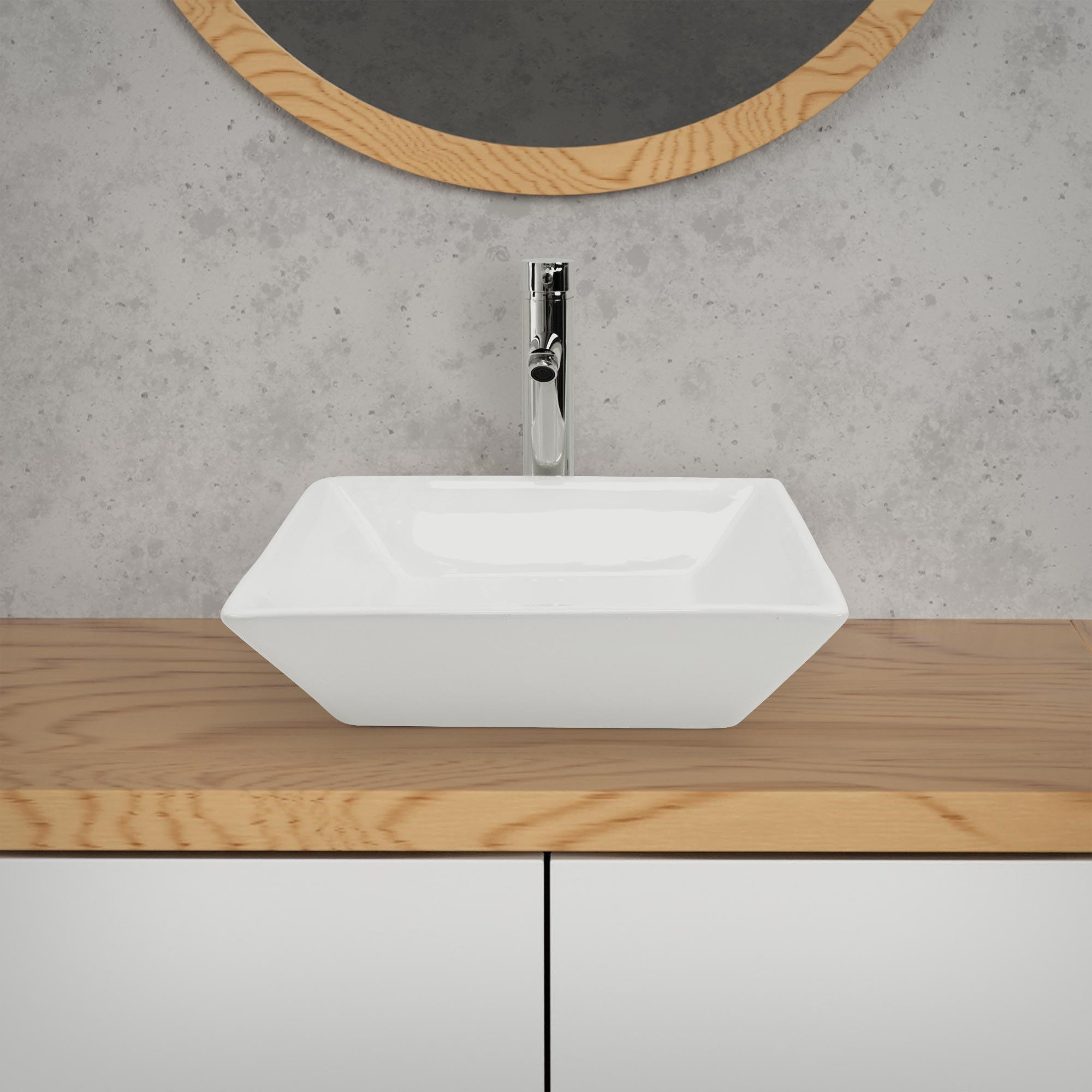 WASCHBECKEN - Weiß, Keramik (41/12/41cm) - ML-DESIGN