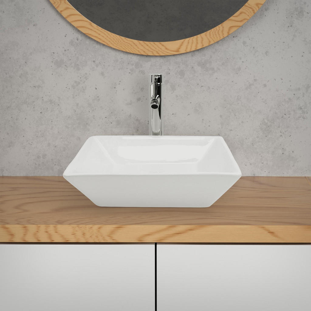 Thumbnail - Ml-Design Waschbecken, Weiß, Keramik, 41x12x41 cm, Badezimmer, Waschbecken & Armaturen, Waschbecken