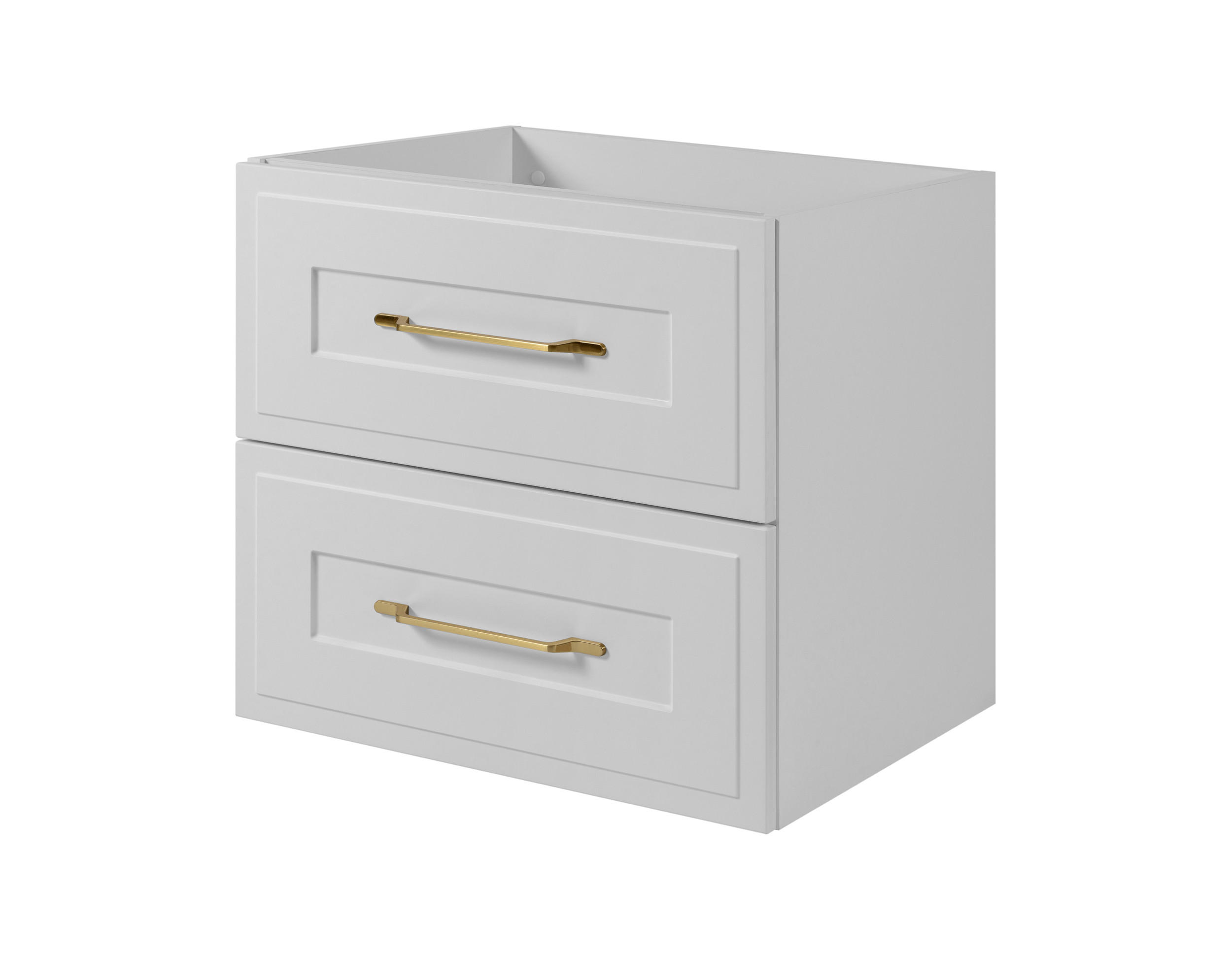 WASCHTISCHUNTERSCHRANK im klassischen Stil, weiß, 60 x 57 x 46 cm - Goldfarben/Weiß, Holzwerkstoff (60/57/46cm) - 3XE LIVING