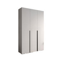 DREHTÜRENSCHRANK 236.7/150/47 3-türig - Schwarz/Weiß, Holz/Metall (150/236.7/47cm) - MÖBEL KRYSPOL
