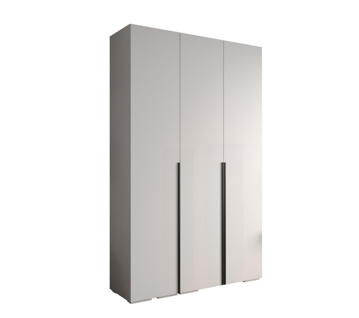 DREHTÜRENSCHRANK 236.7/150/47 3-türig - Schwarz/Weiß, Holz/Metall (150/236.7/47cm) - MÖBEL KRYSPOL