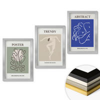 WANDBILDER 3er Set - 20x30 cm Silberner Rahmen - Henri Matisse Pastellgrafiken - Silberfarben, Kunststoff (20/30cm) - ArtPrintCave