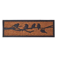 FUSSMATTE Vögel, Kokos & Gummi 25/75 cm - Naturfarben, Naturmaterialien (75/25cm) - Homescapes