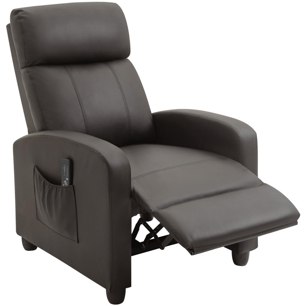 MASSAGESESSEL DE-06441 mit 150° neigbar, 2 Massagepunkte Braun - Braun, Metall (88/98/68cm) - ComfortXL