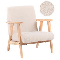 KINDERSESSEL Bouclé Hellbeige Linde - Beige, Textil (46/58/55cm) - Beliani