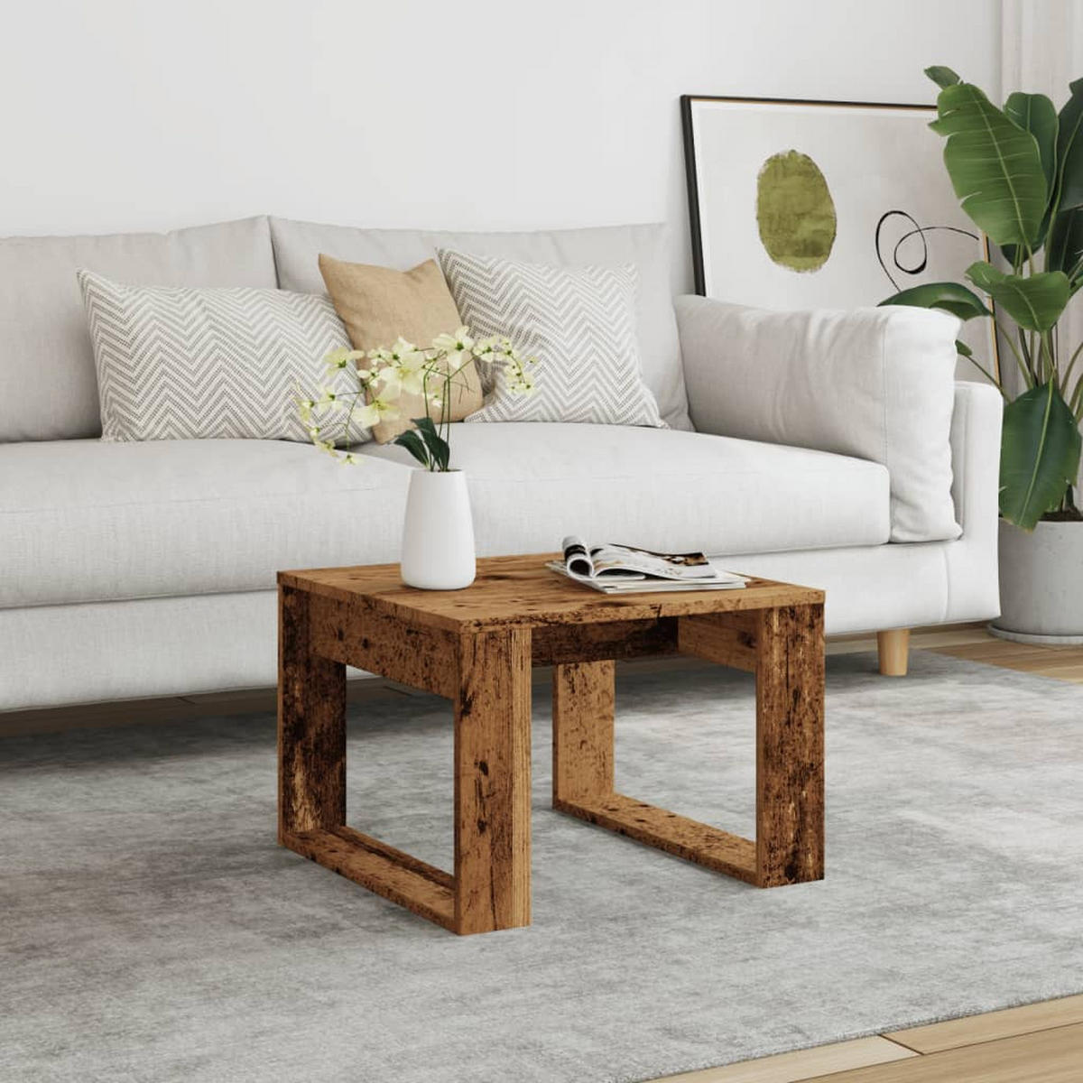 COUCHTISCH Morn 50/50/35 cm Braun Holzwerkstoff - Braun, Holzwerkstoff (50/50/35cm) - vidaXL