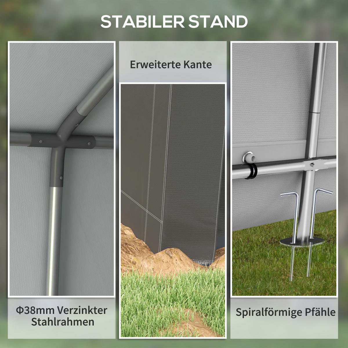 CARPORT Dunkelgrau 1 Stück - Dunkelgrau, Kunststoff/Metall (210/235/360cm) - GiPP