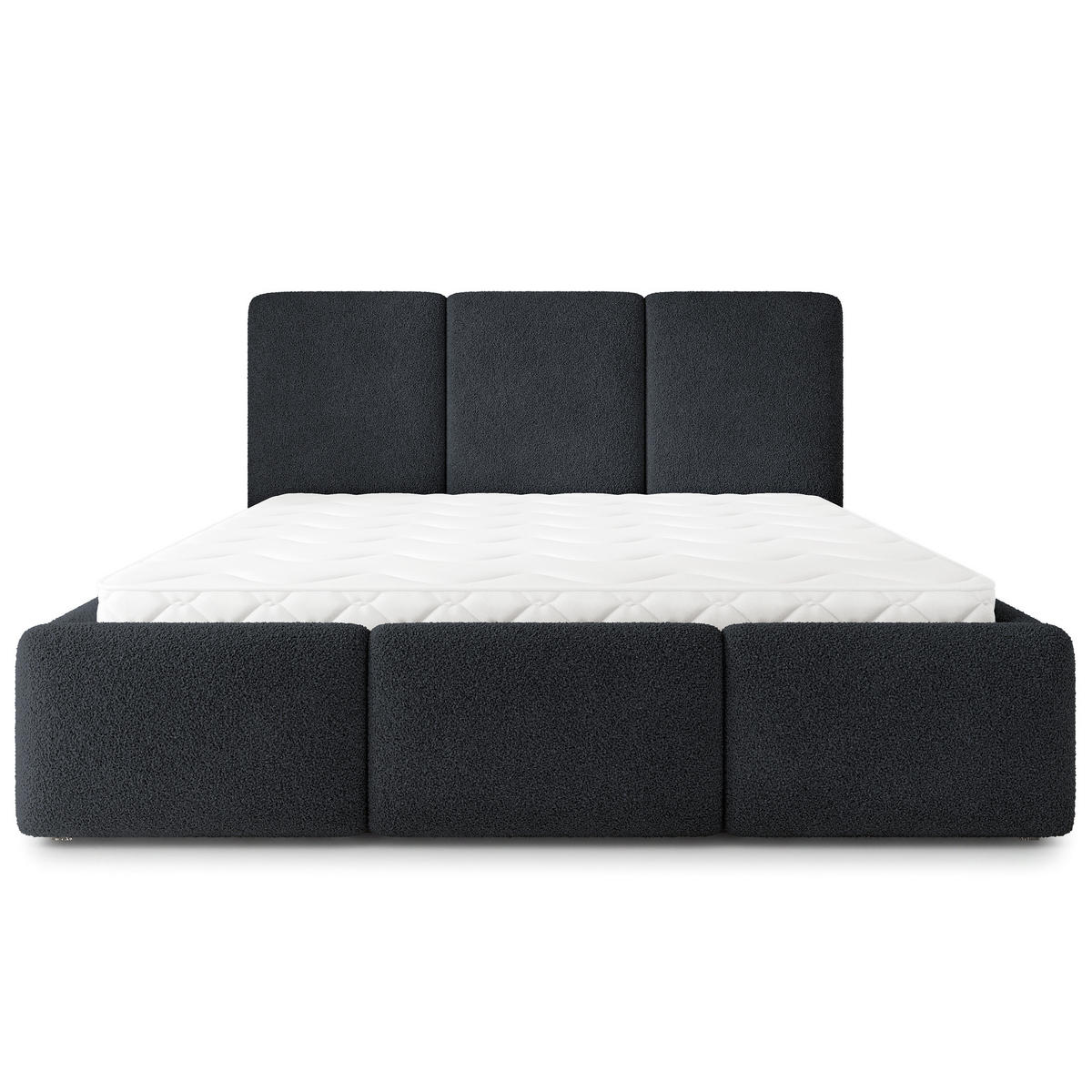 POLSTERBETT MORENA Q 180x200 cm mit Bettkästen - Schwarz - Schwarz, Holz (180/200cm) - MASSENO