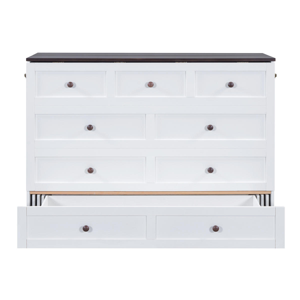 SCHRANKBETT 140x200cm Weiß mit Schubladen und Regal USB Steckdose - Weiß, Holz (140/200cm) - FLIEKS