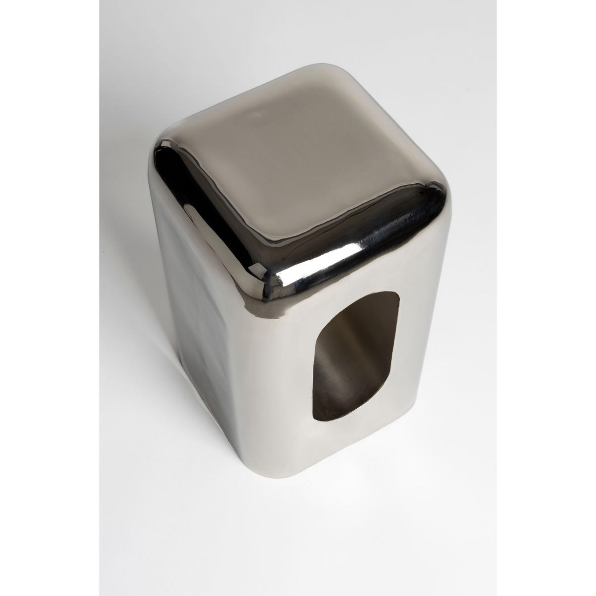 BEISTELLTISCH Creek Chrom - Silberfarben, Metall (29/29/48cm) - Zuiver