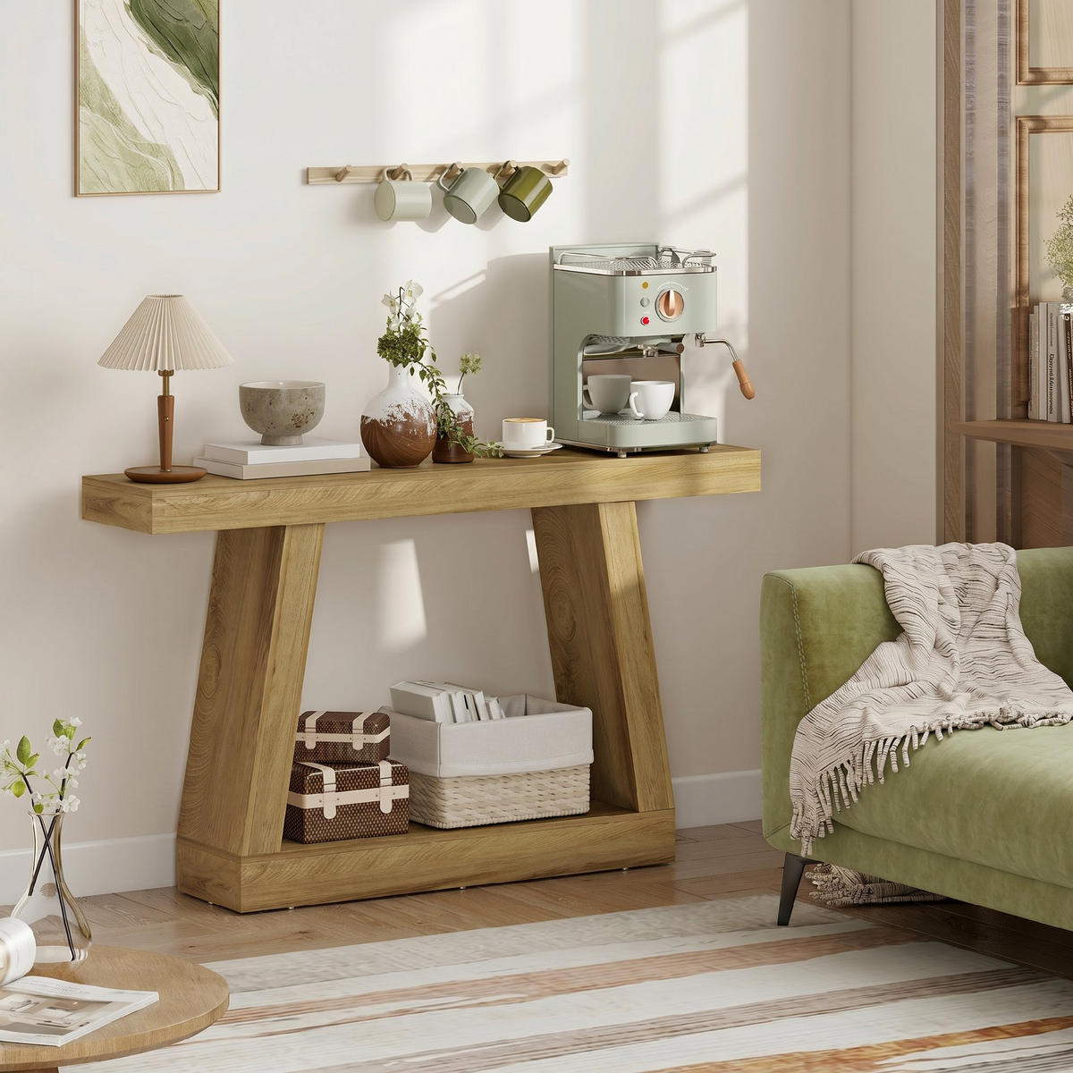 KONSOLENTISCH Eiche MDF 1 Stück - Beige, Kunststoff (140/30/83cm) - GiPP