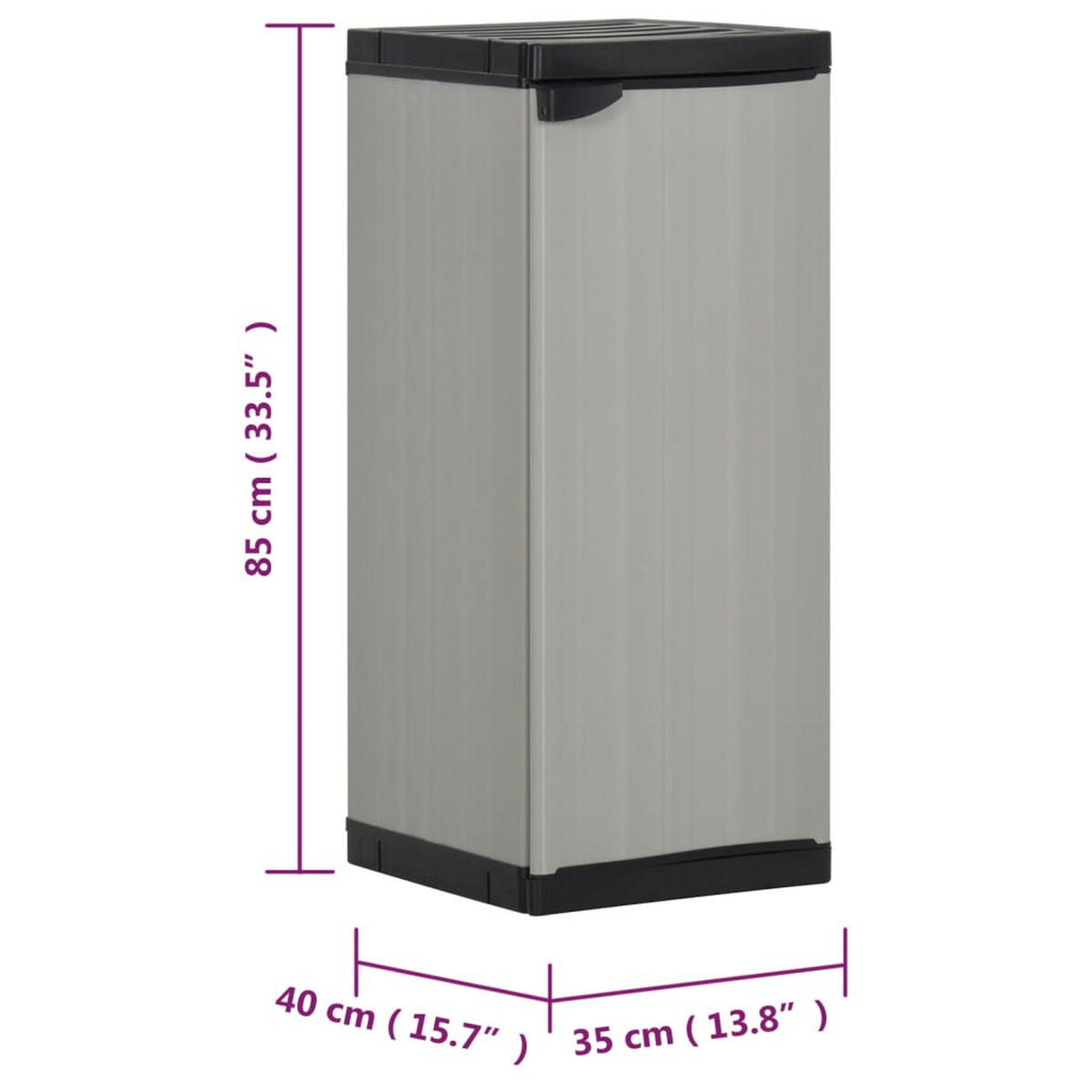 GARTEN-LAGERSCHRANK Mit 1 Boden Grau Und Schwarz 35/40/85 Cm - Grau, Holzwerkstoff/Kunststoff (35/85/40cm) - vidaXL