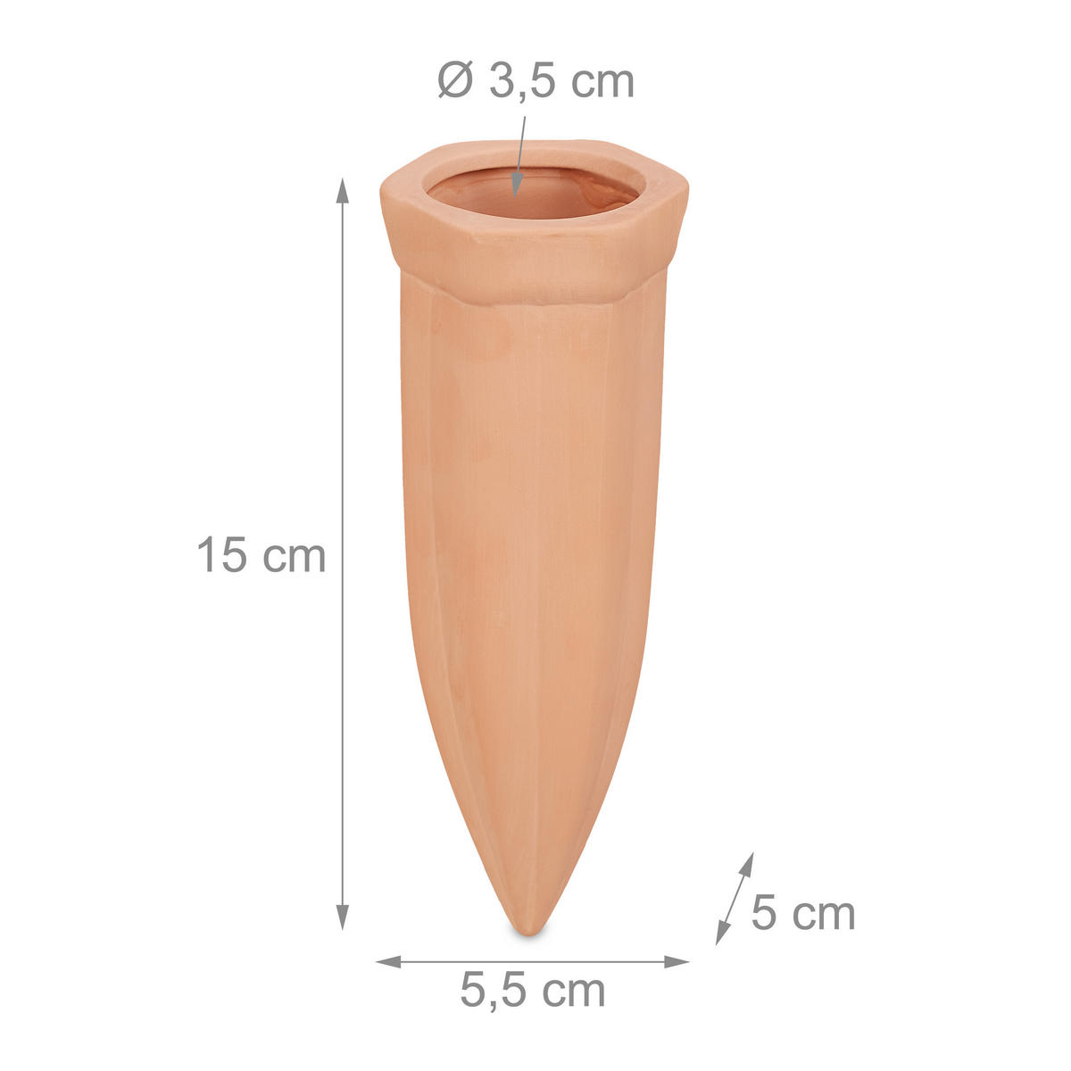 4XTONSPITZEN Bewässerung - Hellbraun, Keramik (5.5/15/5cm) - Relaxdays