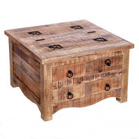 COUCHTISCH IRON CRAFT Mango rechteckig Natur 70cm - Silberfarben/Braun, Holz (70/70/45cm) - riess-ambiente