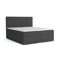 BOXBETT LOFT III 200/200 Cord Anthrazit mit Taschen-Federkernmatratzen 7 Zonen H4 - Anthrazit, Holz/Holzwerkstoff (200/200cm) - Deine Möbel 24