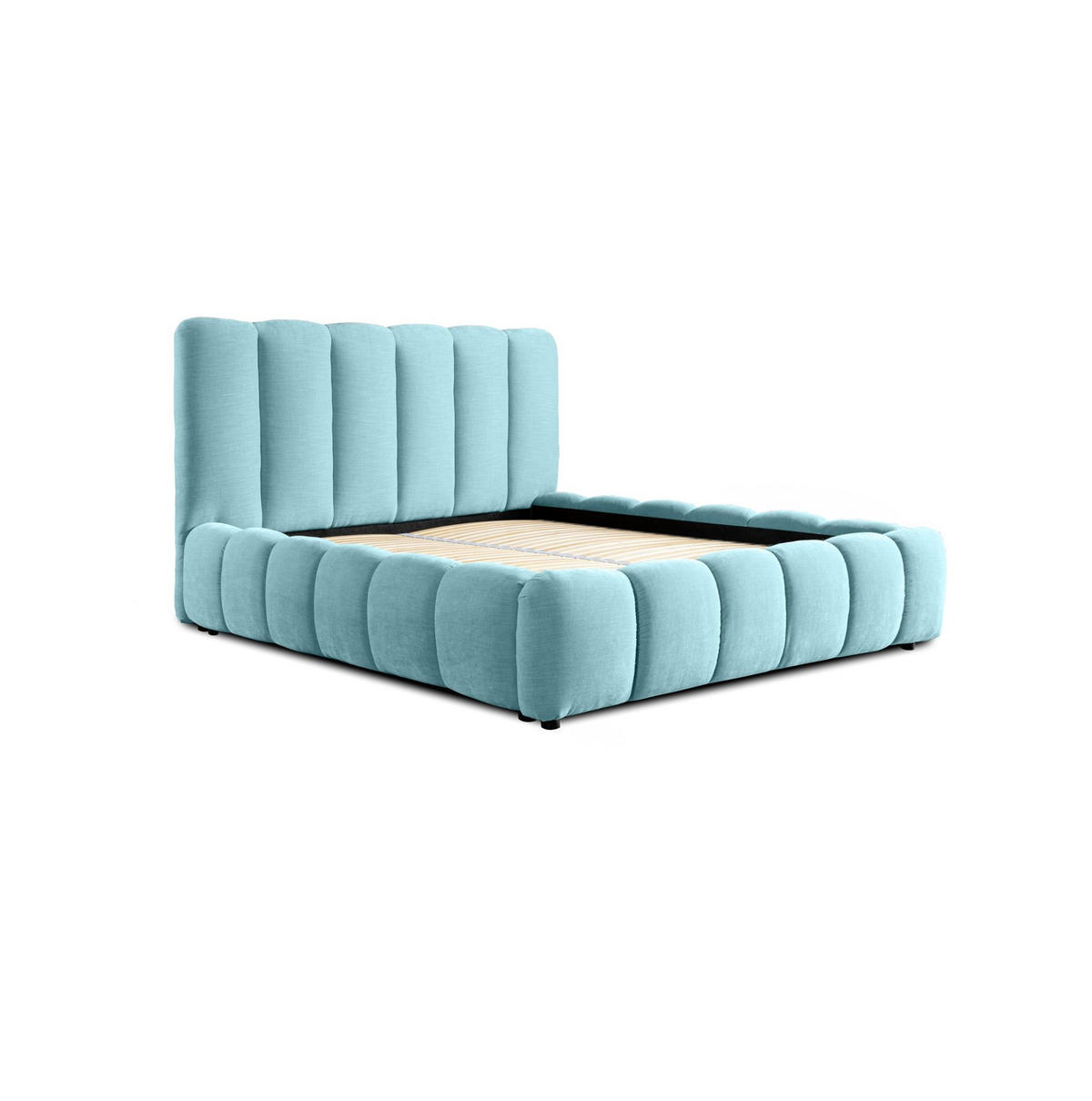 POLSTERBETT Heda Komplettset - Hellblau, Holzwerkstoff/Textil (180/200cm) - Fun Möbel