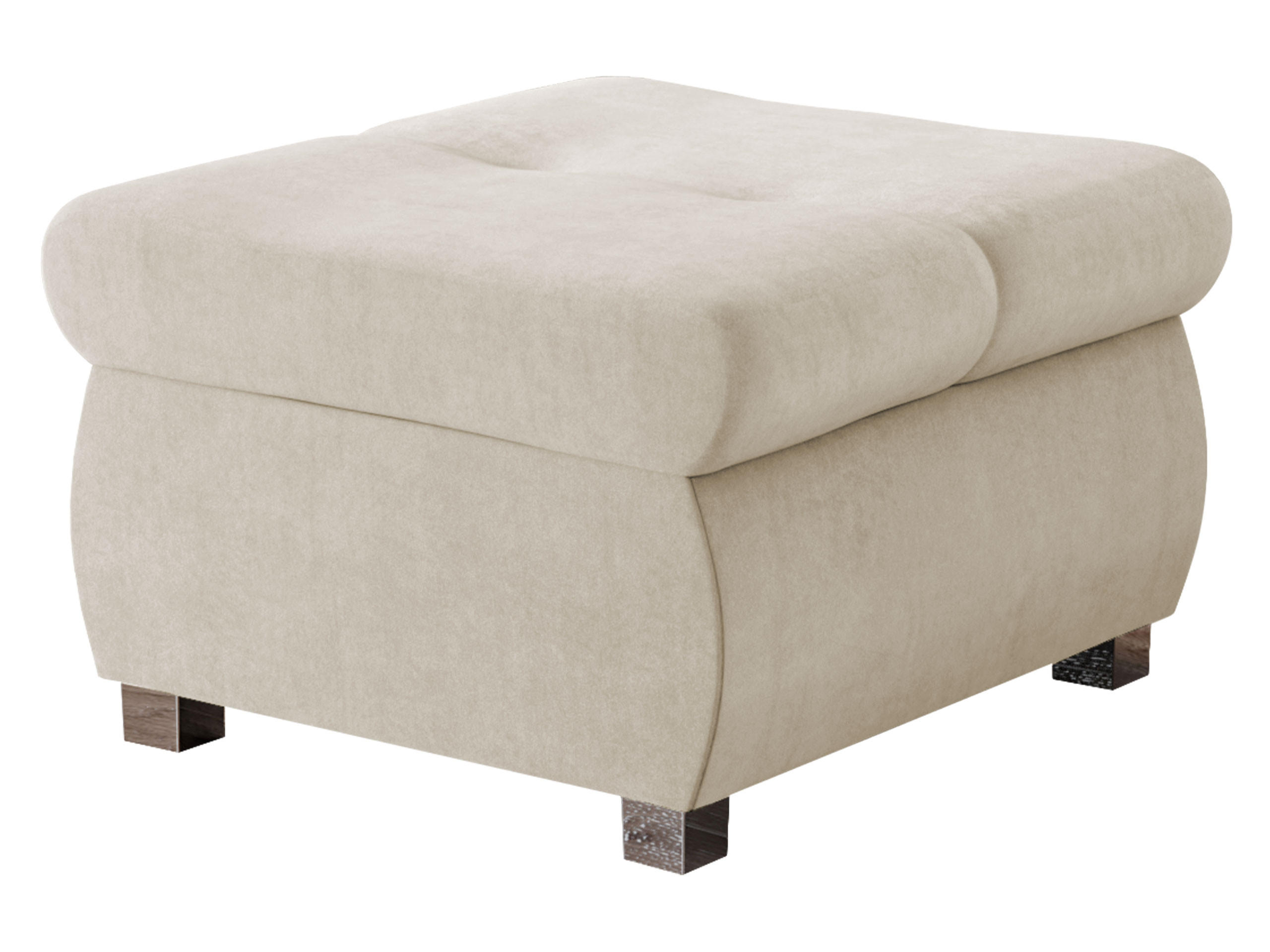 POLSTERHOCKER Orkan Klein - Silberfarben/Naturfarben, Holz/Textil (60/39/60cm) - MIRJAN24