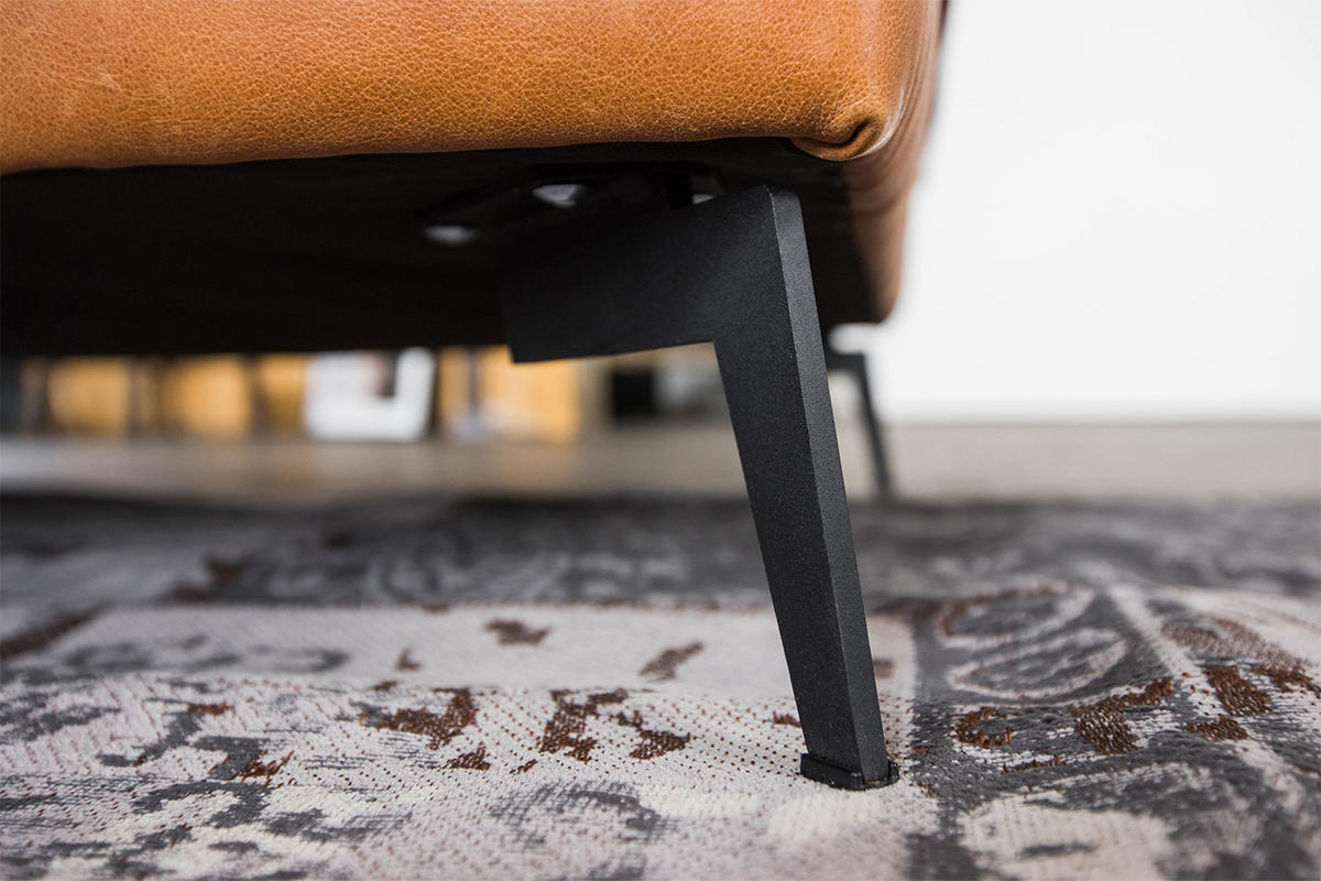 ECKSOFA BLOOM Braun Leder - Dunkelbraun/Schwarz, Leder (276/177cm) - KAWOLA