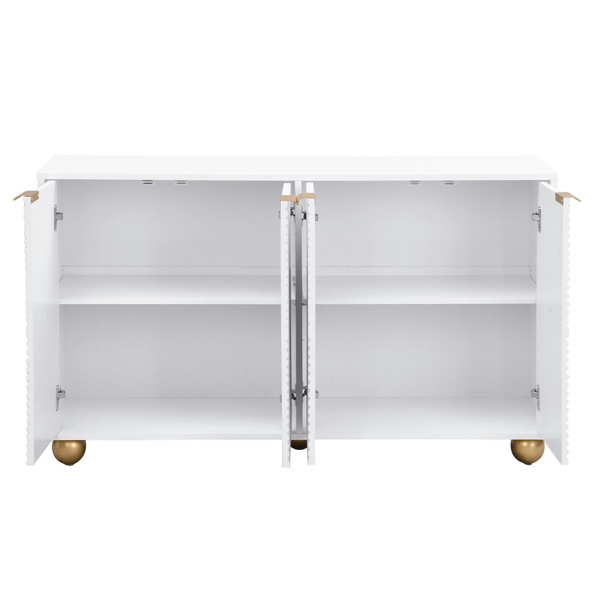 SIDEBOARD 4 Türen verstellbare Böden Metallgriffe - Weiß, Holzwerkstoff (35/71.5/120cm) - FLIEKS