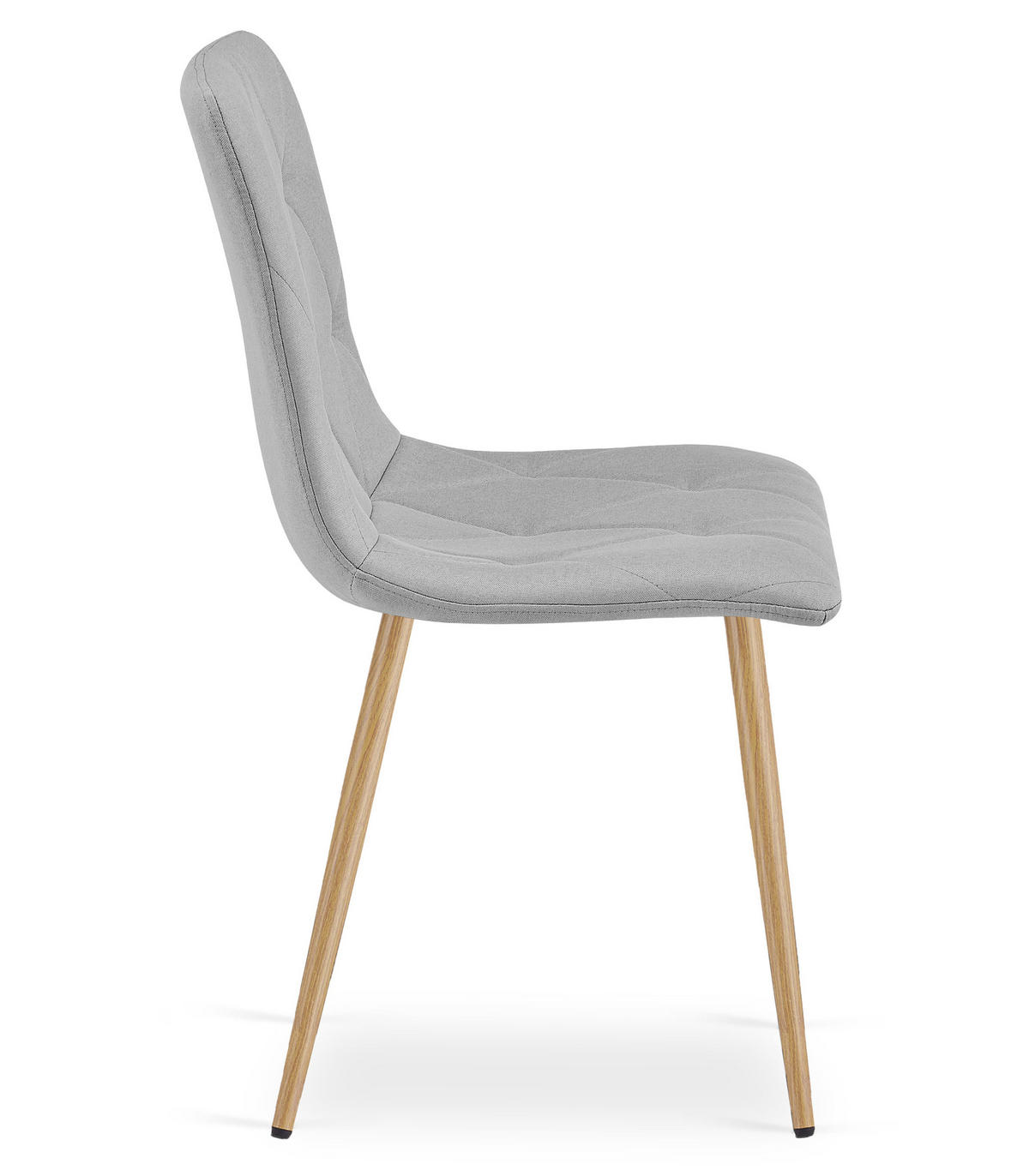 ESSZIMMERSTUHL 4-er Set TYRA hellgrauer Sitz, Beine in Holzfarbe - Eichefarben/Hellgrau, Textil (44.5/87/54.5cm) - Valora