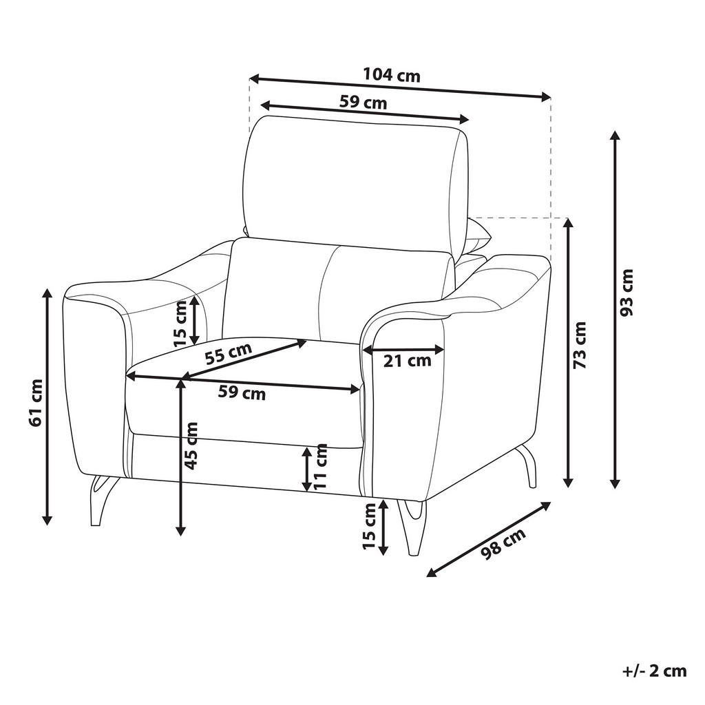 Thumbnail - Beliani Sessel, Braun, Leder, 1-Sitzer, 104x93x98 cm, Wohnzimmer, Sessel, Polstersessel
