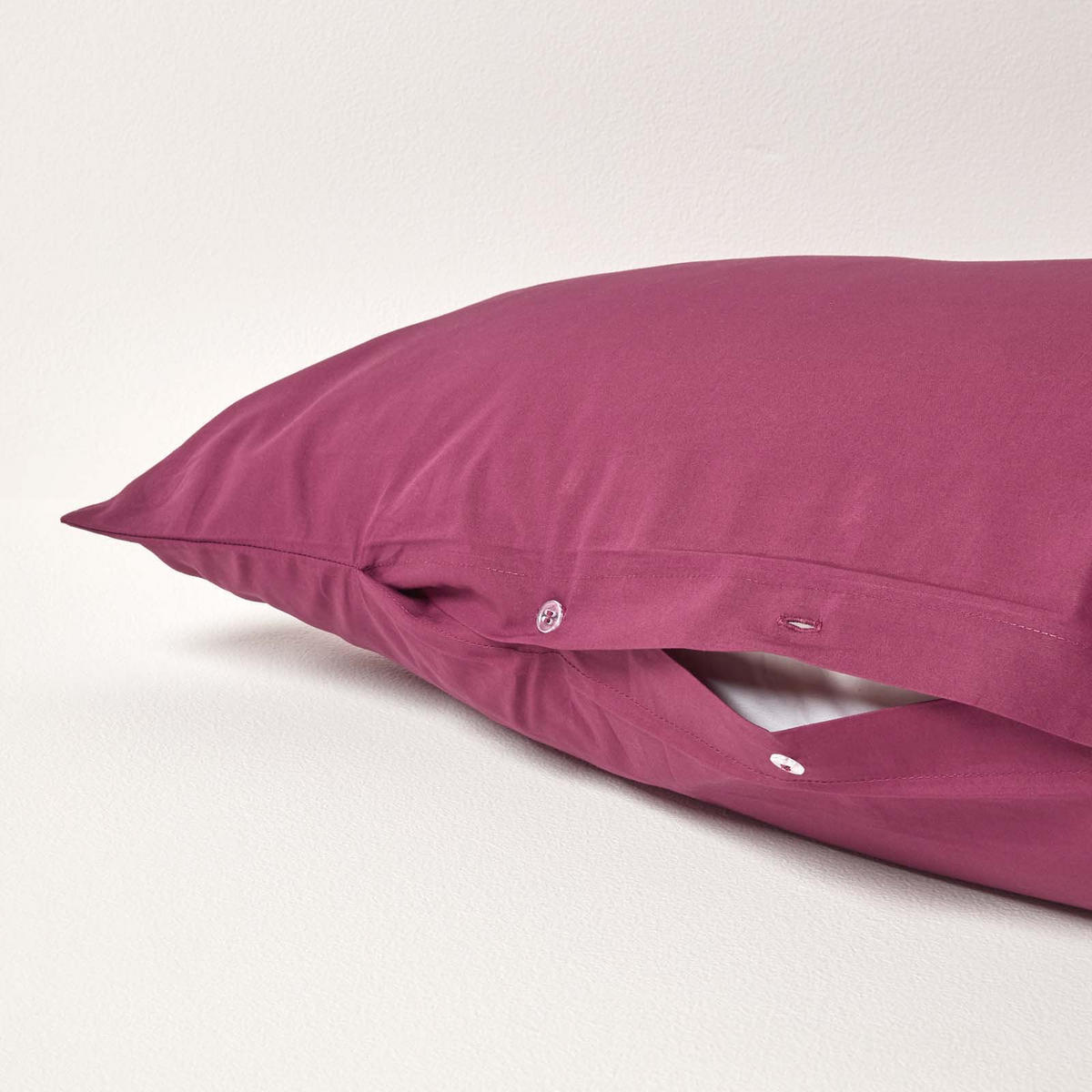 KISSENBEZUG für V-Form-Kissen, Perkal, Fadendichte 200 - Beere, Textil (38/76cm) - Homescapes
