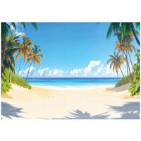 FOTOTAPETE 3D Effekt Strand Meer Natur Tapete Wohnzimmer 300x210 - Multicolor, Papier (300/210cm) - Wallarena