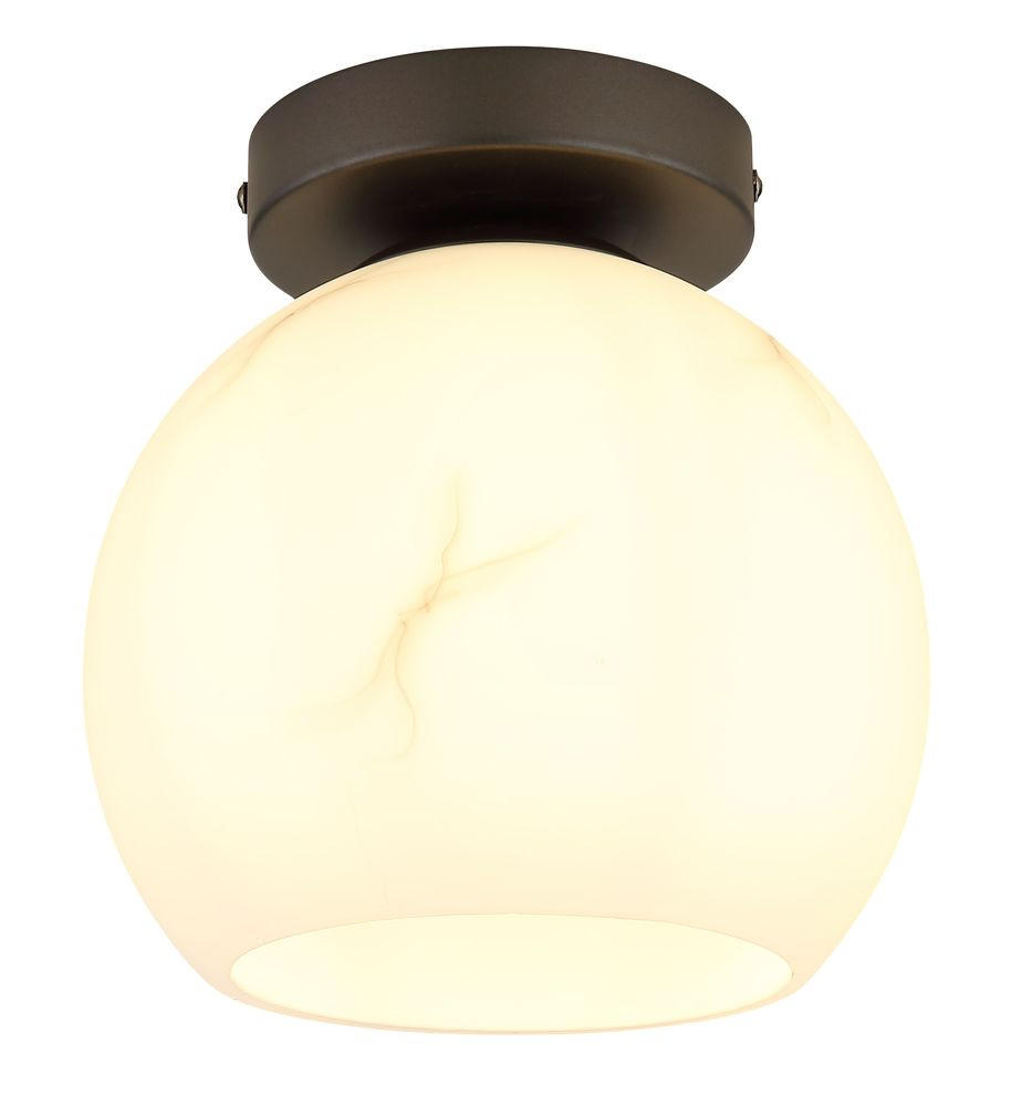 DECKENLEUCHTE RAGUSA Metall Schwarz-Chrom matt - Schwarz, Glas (20/20/21cm) - Globo Lighting